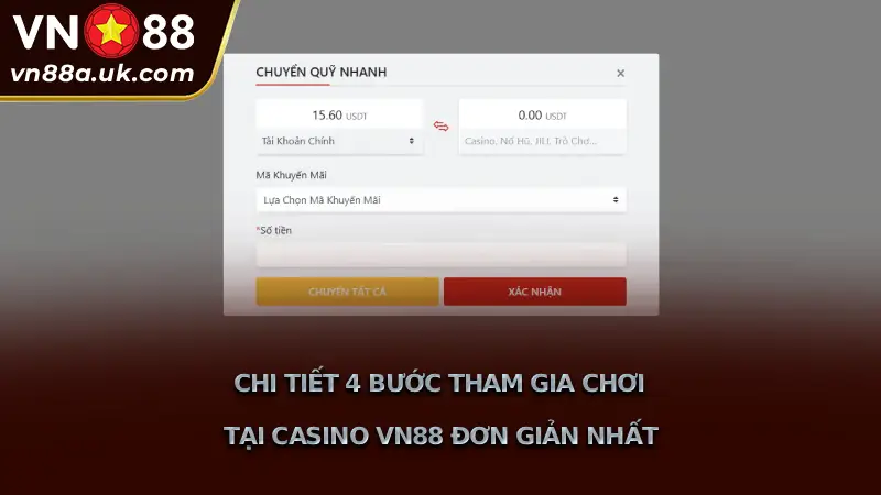 Casino VN88 - Sảnh Live Casino Uy Tín #1 | Dealer Người Thật Chi Tiết 4 Bước Tham Gia Chơi Tại Casino VN88 Đơn Giản Nhất