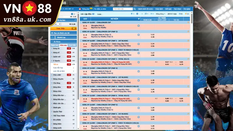 CMD Esports VN88 | Sảnh Cược Dễ Mẹo Bắt Kèo Nhất 2026 Giao Diện Sảnh Cược CMD Esports VN88