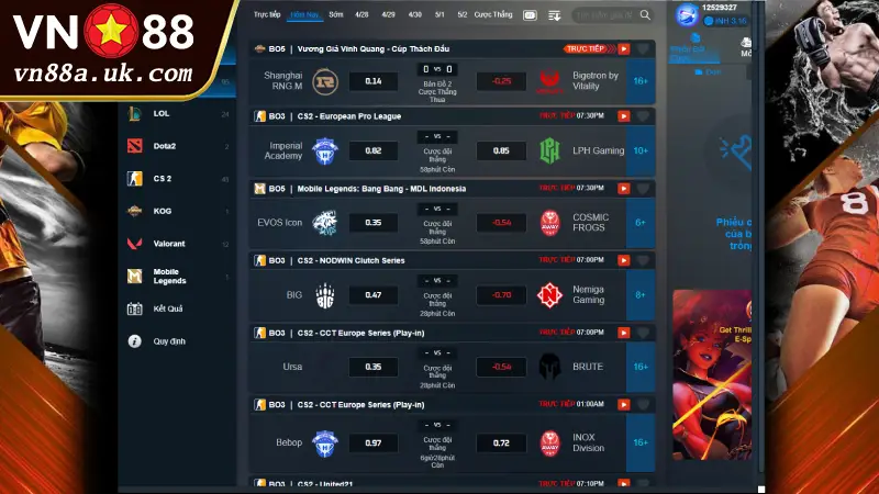 Cá Cược Saba Esports VN88 - Chiến Thuật "Đọc Vị" Bảng Kèo 2026 Hiểu Đúng Về Saba Esports VN88 Phân Tích Hệ Thống Kèo Cược & Tỷ Lệ Trả Thưởng