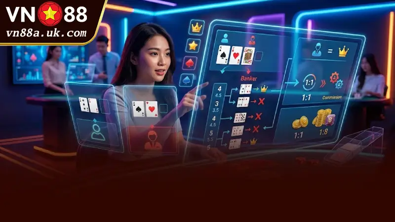 Đánh Baccarat VN88 Trực Tuyến Cùng Dealer Người Thật Hướng Dẫn Chơi Baccarat VN88 Chi Tiết