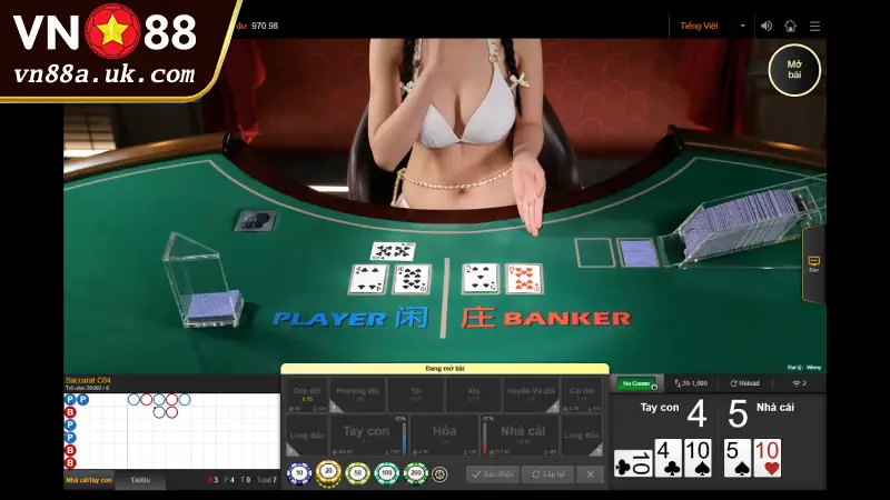 Đánh Baccarat VN88 Trực Tuyến Cùng Dealer Người Thật Tại Sao Bàn Cược Baccarat VN88 Trực Tuyến Lại Hút Khách Đến Vậy?