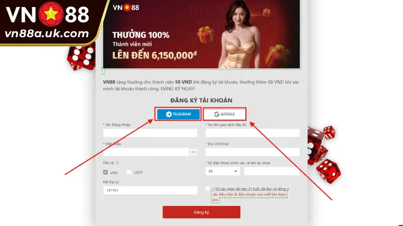 Hướng Dẫn 4 Bước Đăng Ký VN88 Nhanh Chóng, An Toàn Đăng Ký VN88 Siêu Tốc 1 Chạm Qua Telegram & Google